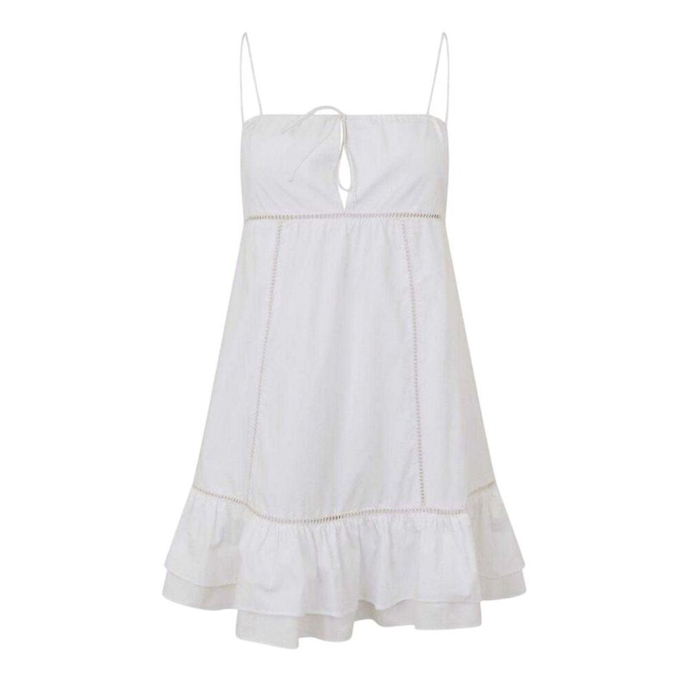 Jack Wills Womens/Ladies Baby Doll Cotton Mini Dress / Bright White